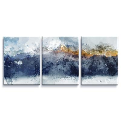 China Abstract Landscape Canvas Wall Art Modern Navy Blue Abstract Mountains Prints Artwork Canvas Painting For Wall Decor Abstract Wall Art for sale