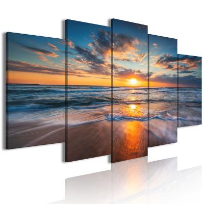 China Modern Wholesale Modern Sea Picture Canvas Print Canvas Print Ocean Decor Sunset Wall Painting Home Art for sale