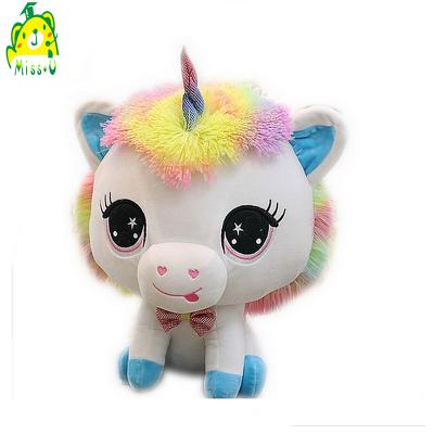 China Custom Gift/Toy Unicorn Plush Stuffed Toy Colorful Rainbow Hair OEM Accept LOGO Promotion Gifts for sale