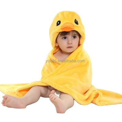 China Portable High Quality Soft Duck Hooded Towel Plush Cloak Supplier For Kids for sale