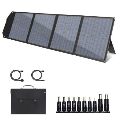 China Outdoor Use (Camping 200W 4 Times Full Solarplatten Portable Foldable Black Waterproof Monocrystalline Solar Panels For Outdoor Solar Power Station for sale