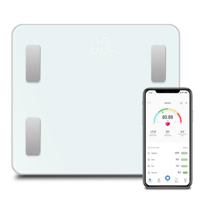 China Auto-on Bath 100Kg Digital Weight Body Scale Wireless App With Blue BMI Bathroom Scales for sale