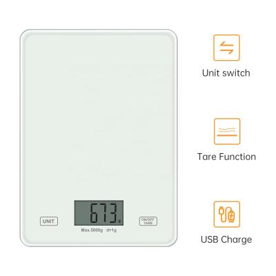 China Accurate Sensitive USB Food Scale 10 Kg Digital Kitchen Scale Multifunction Kitchen Scale for sale