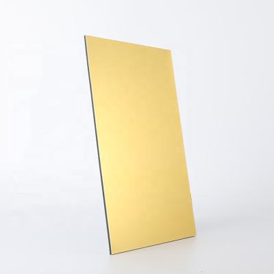 China 4mm Aluminum Alloy Mirror Aluminium Composite Panel Exterior Gold Alucobond for sale