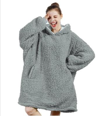 China Fleece Wearable Oversized Hooded Hooded Hoodie Blanket Sherpa Sweatshirt Blanket Wearable Blanket With Pocket For Adults for sale