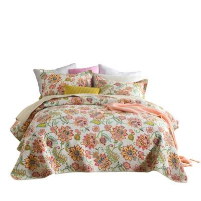 China Anti-pilling Washed Jacquard Cotton Bedspread Quilt Bedspread Set With 2 Pillowcases for sale