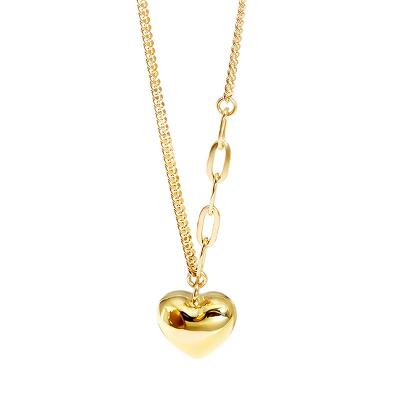 China FASHIONABLE Wholesale Trinkel Low Price s925 Sterling Silver 14K Gold Plated Heart Non Tarnish Pendant Necklace for sale