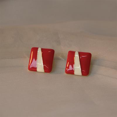 China 2022 Cute Design TRENDY Custom Earrings Fashion Ins Jewelry Rectangle Candy Statement Stud Earrings Women for sale