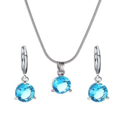 China 2022 New Style Western Creative Zircon Moissanite Fine Rhinestone Creative Long Grace Jewelry Earrings Necklace Set for sale