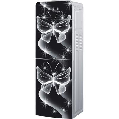 China Standing Standing Hot And Cold Water Dispenser With Tempered Glass And Storage Refrigerator Cabinet (YLRS-H8) for sale