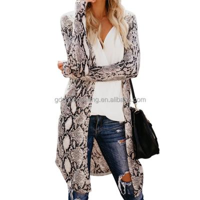 China 2021 Best Price High Quality Winter Warm Autumn Sale Anti-wrinkle Casual Multicolor Cardigan Leopard Knit Maxi Long Cardigan For Woman for sale