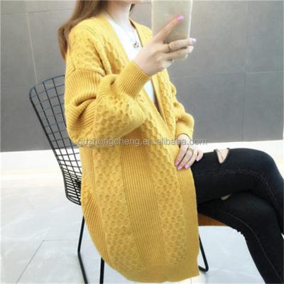 China Anti-wrinkle spring sweater cardigans women loose long lantern sleeve open stitch sweater jacket 2021 large cheap clothes female knit coat for sale