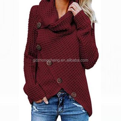 China Anti-wrinkle women's turtle neck sweater solid color oversized turtle neck loose sweater women for sale