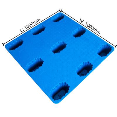 China Factory direct sale 1000*1000*140mm single face single face paddles nine legs 4 way entry reusable stackable plastic blow molding paddles for sale