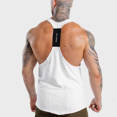 China QUICK DRY Custom Logo Printing Fashion Workout Mens 95% Polyester Breathable Sleeveless Tank Top for sale