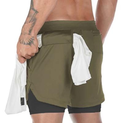 China QUICK DRY men's sport tights 2 shorts in sweatpants 1 running shorts towel rack behind shorts for sale