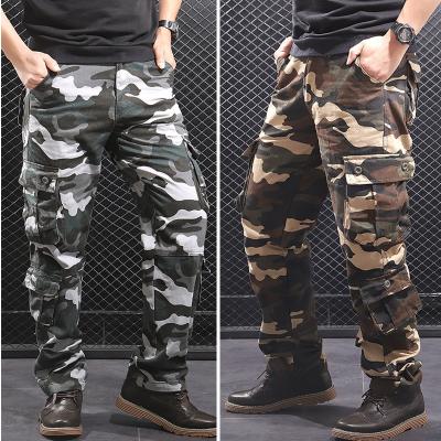 China QUICK DRY In Multi Pockets Running Men Camouflage Pants Street Wear Polyester Sweatpants Hombre Cargo Jogger Male Casual Pants for sale