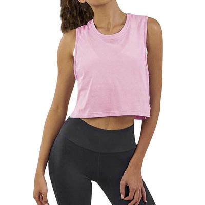 China News Crop Breathable Top Women Fitness Tight Crop Tops T Shirt Dance Short Shirts Invest Tank Tops Cotton for sale