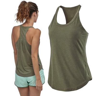 China New solid color running vest women's fitness yoga tops sexy backless QUICK DRY sportswear breathable tops for sale