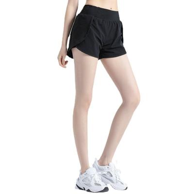 China QUICK DRY Women Summer Shorts 2 In 1 Poly Spandex Quick Dry Gym Shorts Women Causal Clothing Yoga Running Shorts for sale