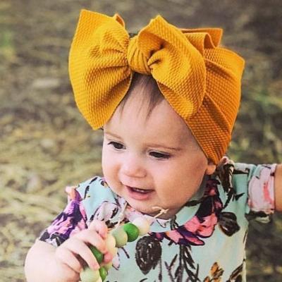 China Hair Ties 2021 Summer New Baby Hair Accessories Solid Color Bowknot Headwear Nylon Elastic Babies Newborn Hair Bands 15 Colors for sale