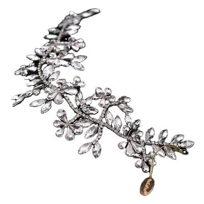 China Elegant Jewelry Bridal Hair Clips for Ribbon or Bridal Jewelry Crystal Hair Claw Clips Hair Jewelry Flower Design for sale