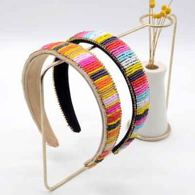 China Handbands For Women Spring New Baroque Pearl Border Crystal Hair Band South Korea Main Band Rice Hair Band for sale