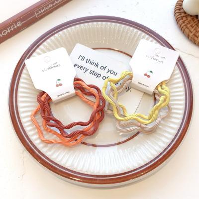 China One Ring Candy Color Ins Popular Instant Noodle Wavy Hair Ring For Girl New Morandi Hair Tie Base Elastic Band For Girl for sale