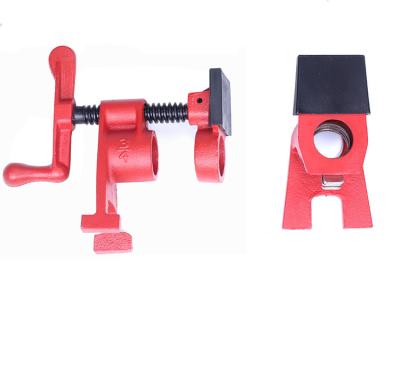 China Wood Clamps Woodworking 3/4 Pipe Clamp with Heavy Duty Legs Woodworking Fixture Carpenter Wood Clamp in Red Blue for sale