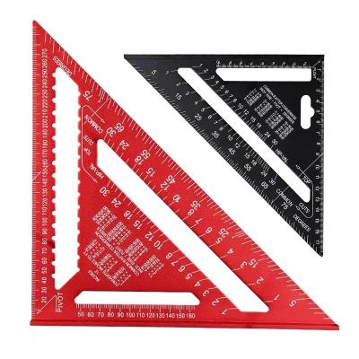 China Metric Tool 7/12inch Speed ​​Square Triangle Aluminum Measuring Ruler For Metric Tool Protractor Woodworking Measuring Tools for sale