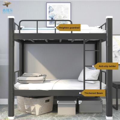 China (Size)Adjustable Double Platform Bed For Sale Bed Iron Bunk Steel Frame Beds Lit Overlays En Metal Worker Lit Adult Overlays for sale