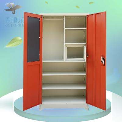 China Low price almirah de godrej lockable 2 door clothes storage indian convertible steel closet for sale