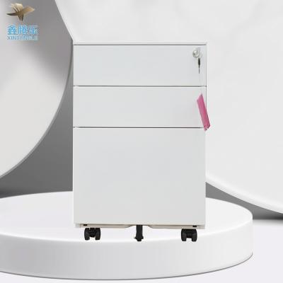 China Office Expandable Mobile Storage Pedestal Mobile Cabinet With Wheels 3 Drawer Metal Cupboard for sale