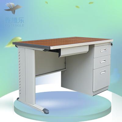 China Guangzhou factory direct salesteel (height) adjustable computer table desk used metal desk with locking drawers for sale