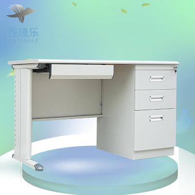 China Top Selling (Height) Commercial Furniture Adjustable Knocked Down Steel Computer Desk Table Office Table With 3 Drawers for sale