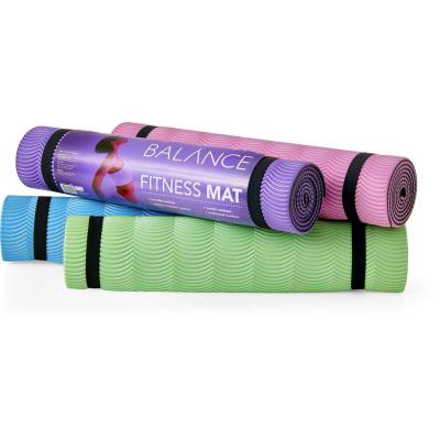 China Anti Slip Yoga Mat Foam Mattress Black Film Anti Slip Wave Fitness Eco-friendly Waterproof Balance Mattress Bule Pink Purple Green for sale