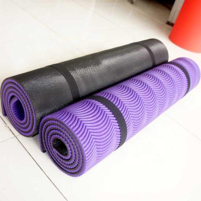 China Double Anti Slip 6MM Color Yoga Mat Purple XPE Foam GYM Exercise Fitness Balance Roll Mat for sale