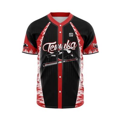 China Breathable New Custom Logo Flat Pique Fully Sublimated Sports Club Baseball T-Shirt for sale