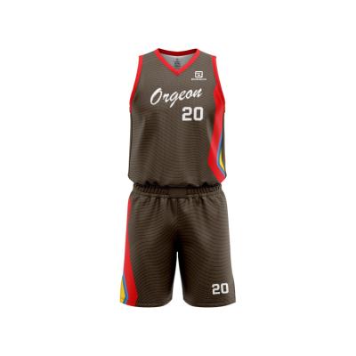 China Breathable Custom Design Printing Basketball Wear Shorts Men Sublimation Uniform Set Sportswear for sale