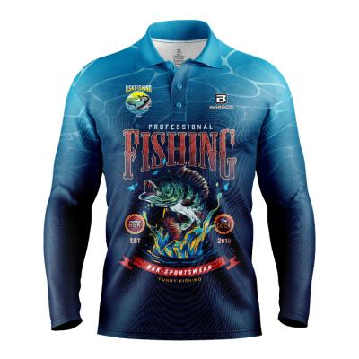 China High Quality Anti-UV 100% UV Protection Sun Protection Performance Fishing T-Shirt Polyester Long Sleeve for sale