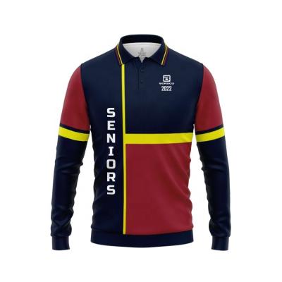 China Best Selling Breathable Striped Long Sleeve Shirt School Uniform Cotton Graduated Polo Rugby Jersey for sale