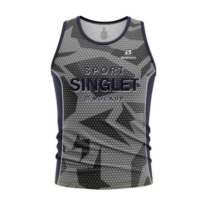 China QUICK DRY sublimation printing breathable quick dry running singlet for sale