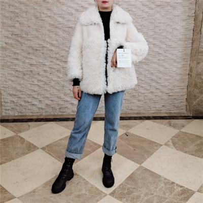 China 2020 New Fashion Lamb Fleece Warm Coat Sheepskin Women's Breathable Thick Warm Coat for sale