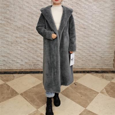 China 2021 New Europe and America Women's Breathable Lambswool Coat Winter Long Sleeve Woolen Coats for sale