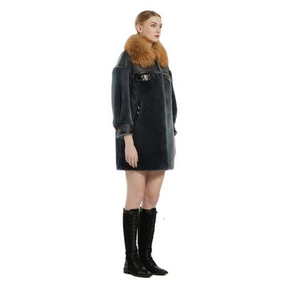 China Best Price Wholesale High Quality Breathable Fox Fur Sheep Fur Coat For Women for sale