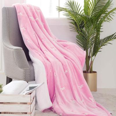 China Anti-pilling Glow In The Dark Sherpa Fleece Throw Blanket Double Sided Super Soft Luxurious Plush Blanket For Kids for sale