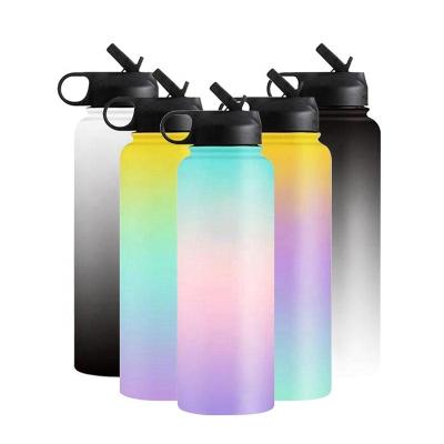 China Double Wall Metal Viable Vacuum Insulated Flask Wide Mouth Gym Sports Drink Stainless Steel Hydroflask Water Bottle With Custom Logo for sale