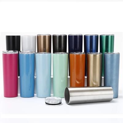 China Doyoung Viable Logo Custom Double Wall Vacuum Insulated Slim Tumbler 20oz Straight Lean Stainless Steel Cups for sale