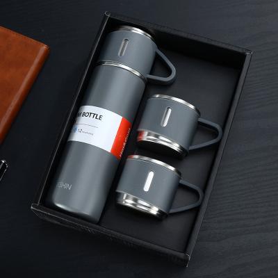 China Doyoung PORTABLE luxury high quality powder coating stainless steel vacuum insulated flask set bottle tea coffee thermos with cups for sale