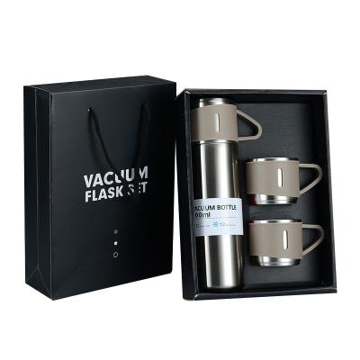 China Doyoung Dropshipping 500ml Travel Tea Coffee Drinkware Viable Outdoor Gift Set Stainless Steel Insulated Water Bottle With Cups for sale